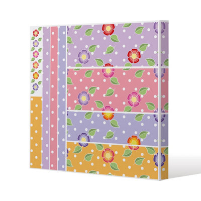 Andrew Lee Bohemian Chic  Ink Pattern With Boho Feathers (Canvas Print) / 101 X 101 X 4Cm from B&Q