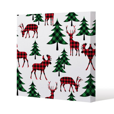 Andrew Lee Buffalo Plaid Woodland (Canvas) / 101 X 101 X 4Cm from B&Q