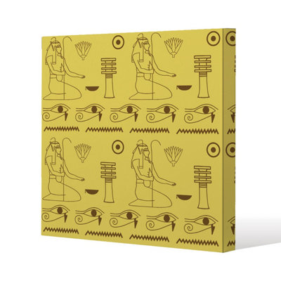 Andrew Lee Pattern Of Egyptian Hieroglyphics (Canvas Print) / 101 X 101 X 4Cm from B&Q