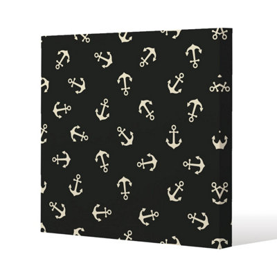 Andrew Lee Anchors On Black Background (Canvas Print) / 101 X 101 X 4Cm from B&Q