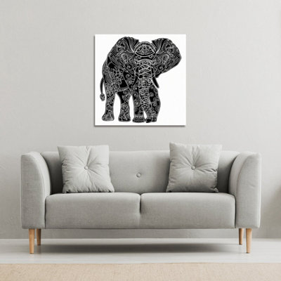 Andrew Lee Elephant Silhouette (Canvas Print) / 101 X 101 X 4Cm from B&Q