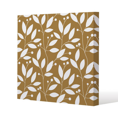 Andrew Lee White Leaves (Canvas Print) / 101 X 101 X 4Cm from B&Q