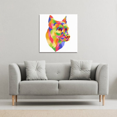 Andrew Lee Amazing Illustration Dog Pop Art (Canvas Print) / 101 X 101 X 4Cm from B&Q