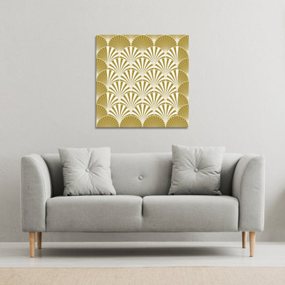 Andrew Lee Golden Semi Circles (Canvas Print) / 101 X 101 X 4Cm from B&Q