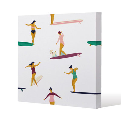 Andrew Lee Female Surfers (Canvas Print) / 101 X 101 X 4Cm from B&Q