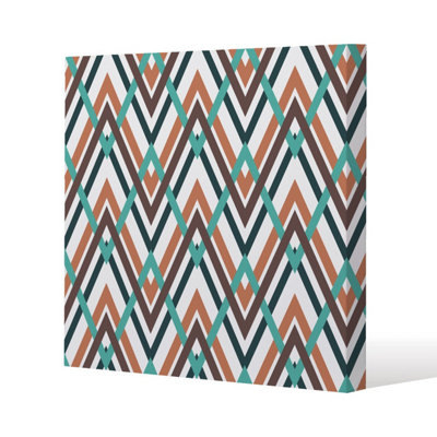 Andrew Lee Coloured Geometric Zig Zag (Canvas Print) / 101 X 101 X 4Cm from B&Q