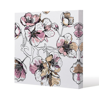 Andrew Lee Flower Illustration (Canvas Print) / 101 X 101 X 4Cm from B&Q