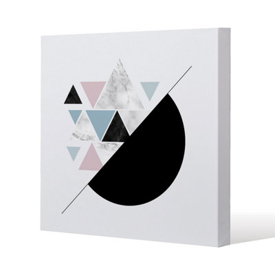 Andrew Lee Triangles & Semi Circle Pattern (Canvas Print) / 101 X 101 X 4Cm from B&Q