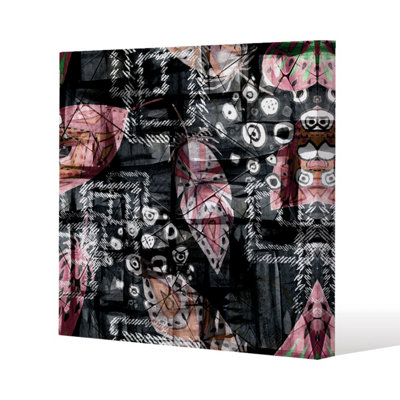 Andrew Lee Boho Pattern With Feathers (Canvas Print) / 101 X 101 X 4Cm from B&Q