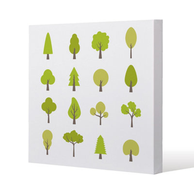 Andrew Lee Tree Illustrations (Canvas Print) / 101 X 101 X 4Cm from B&Q
