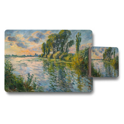 B&Q -  Impressionist River Landscape Placemat And Coaster Set