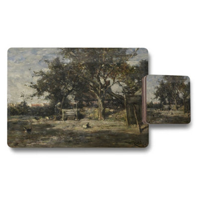 B&Q -  Earthy Landscape Placemat And Coaster Set Scenic Dining Decor