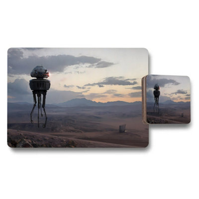 B&Q -  Desert Sci Fi Walker Landscape Placemats And Coaster Set
