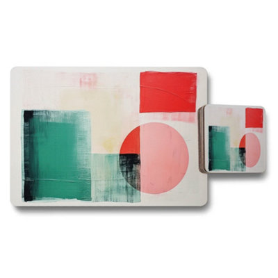 Benjamin Tate Design Abstract Geometric Placemat And Coaster Set With Modern Art Design from B&Q