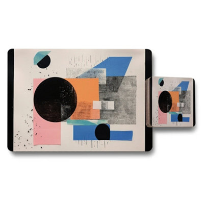 Benjamin Tate Design Abstract Geometric Placemats And Coasters Set For Modern Tables from B&Q