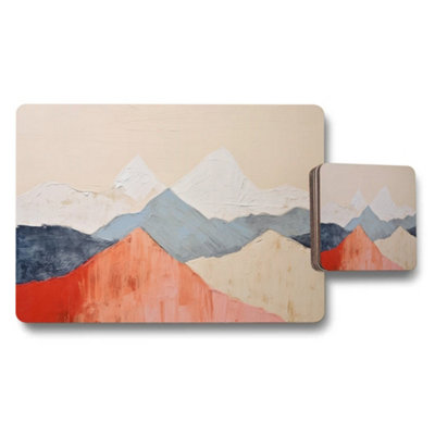 B&Q -  Abstract Mountain Landscape Placemat And Coaster Set