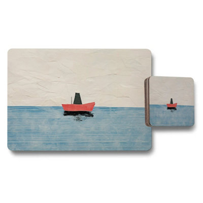 B&Q -  Coastal Seascape Placemat And Coaster Set For Dining Table