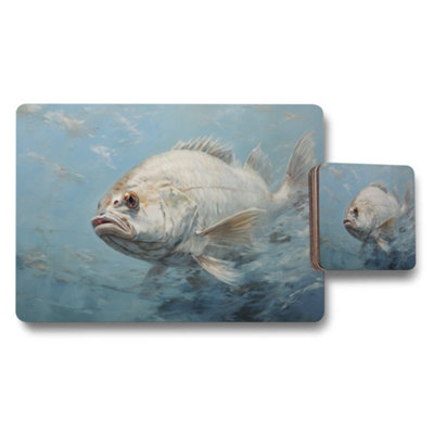 B&Q -  Underwater Sea Life Fish Placemats And Coaster Set