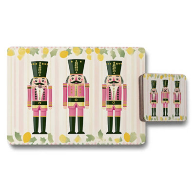 B&Q -  Nutcracker Themed Placemat And Coaster Set For Holiday Tables