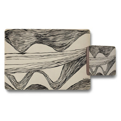 B&Q -  Abstract Line Art Placemat And Coaster Set Modern Home Decor