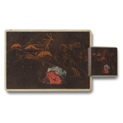 Benjamin Tate Design Placemat And Coaster Set With Vintage Dark Artwork And Hand Motif from B&Q