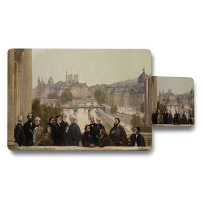 Benjamin Tate Design Historic Cityscape Placemats And Coasters Set With River View from B&Q