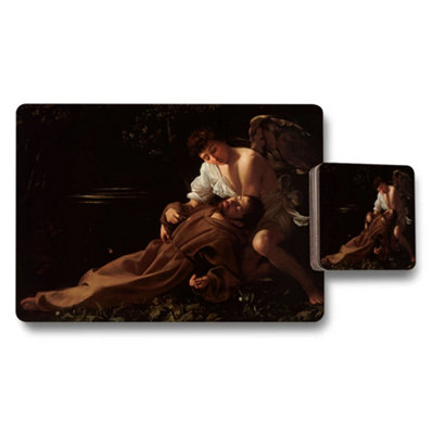 B&Q -  Placemat And Coaster Set With Classical Angel Artwork