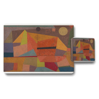 B&Q -  Abstract Geometric Placemat And Coaster Set With Colorful Artwork