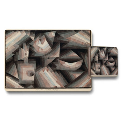 B&Q -  Abstract Geometric Placemats And Coaster Set Featuring Cubist Artwork