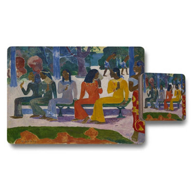 B&Q -  Colorful Park Scene Placemat And Coaster Set Artwork