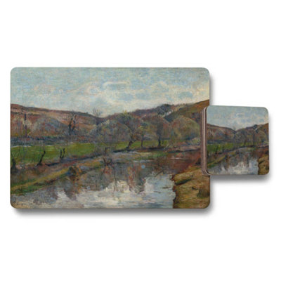 B&Q -  Impressionist Landscape Placemats And Coaster Set River View