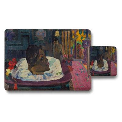 B&Q -  Colorful Portrait Placemat And Coaster Set For Dining Table Decor