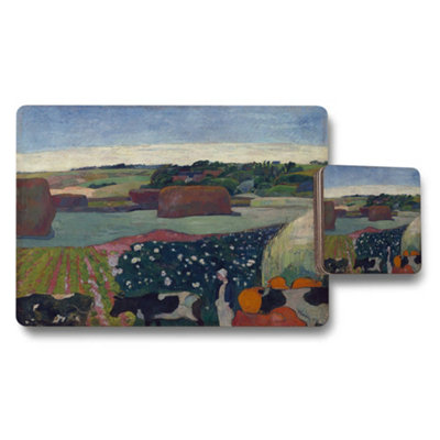 Benjamin Tate Design Impressionist Farm Landscape Placemats And Coaster Set from B&Q