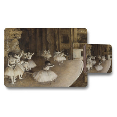 Benjamin Tate Design Vintage Ballet Dancers On Stage Placemats And Coasters Set from B&Q