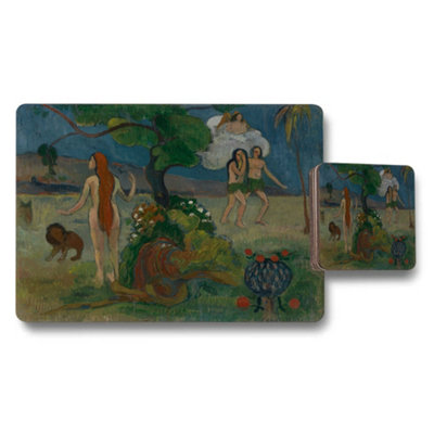 B&Q -  Impressionist Beach Scene Placemat And Coaster Set Artwork