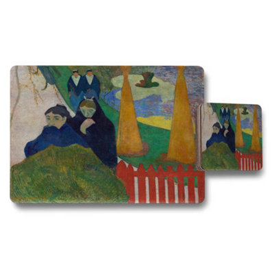 Benjamin Tate Design Impressionist Style Garden Scene Placemats And Coasters Set from B&Q