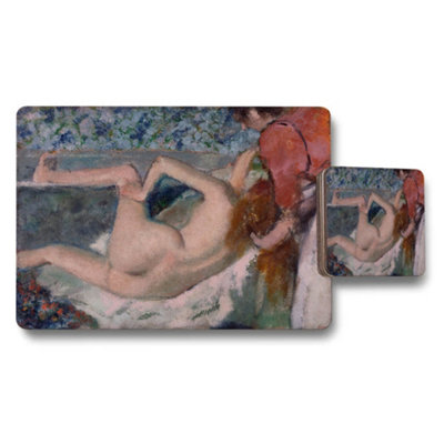 Benjamin Tate Design Impressionist Nude Reclining Artwork Placemat And Coaster Set from B&Q