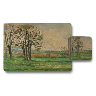 B&Q -  Impressionist Landscape Placemats And Coasters Set With Trees