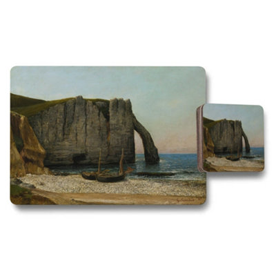 B&Q -  Seaside Cliff Arch Landscape Placemat And Coaster Set