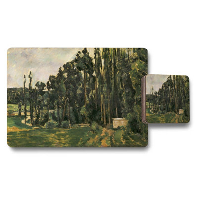 Benjamin Tate Design Impressionist Landscape Placemat And Coaster Set With Tree Lined Path from B&Q
