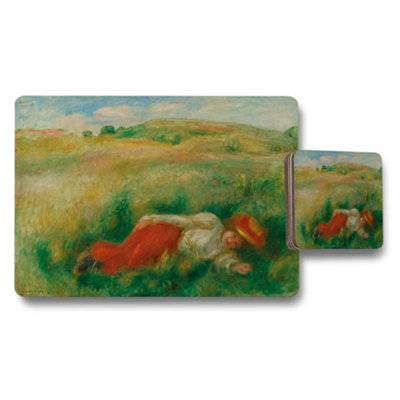 Benjamin Tate Design Impressionist Pastoral Field Scene Placemat And Coaster Set from B&Q