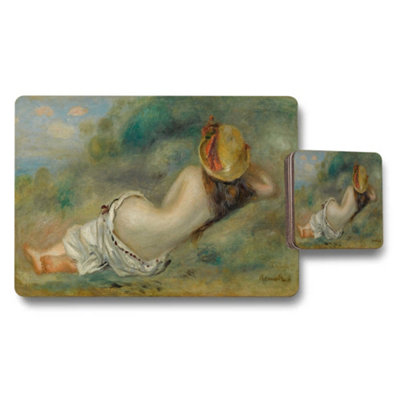 Benjamin Tate Design Impressionist Beach Nude Art Placemats And Coasters Set from B&Q