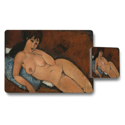 B&Q -  Nude Reclining Woman Art Decorative Placemat And Coaster Set
