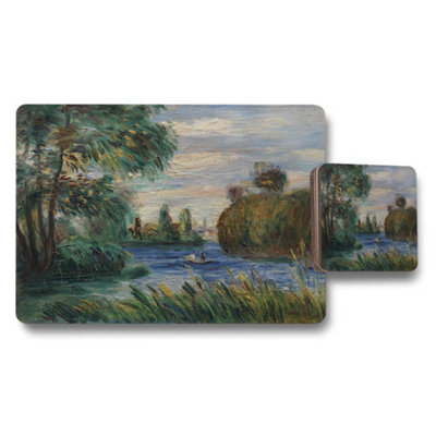 Benjamin Tate Design Impressionist River Landscape Placemats Coaster Set from B&Q