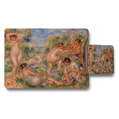 B&Q -  Impressionist Nude Bathing Scene Placemat Coaster Set