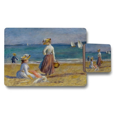 B&Q -  Impressionist Beach Scene Placemat And Coaster Set By Renoir
