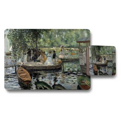 Benjamin Tate Design Impressionist River Scene Placemats And Coaster Set Artwork from B&Q