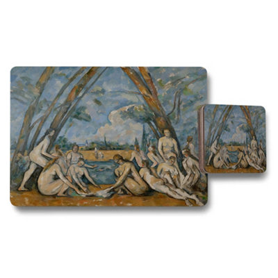 B&Q -  Nude Beach Figures Art Placemat And Coaster Set For Table Decor