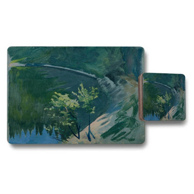 Benjamin Tate Design Forest River Scenic Placemat And Coaster Set Artwork from B&Q