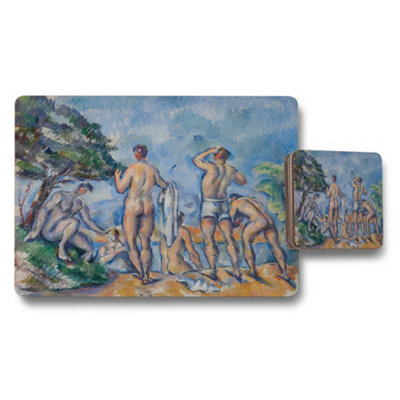 B&Q -  Impressionist Beach Figures Placemats And Coaster Set For Dining Table